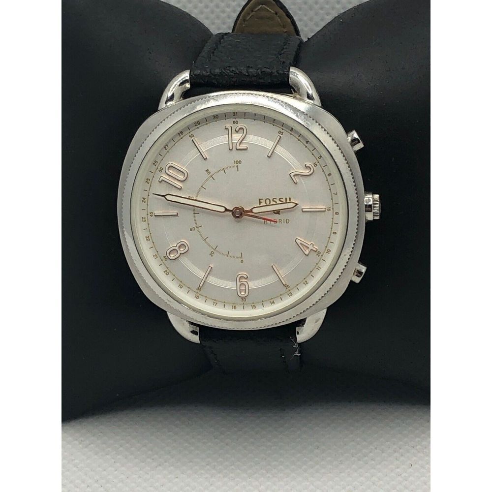 Fossil Q FTW1200 Womens Black Leather Analog Dial Wrist Hybrid Smart Watch HK122